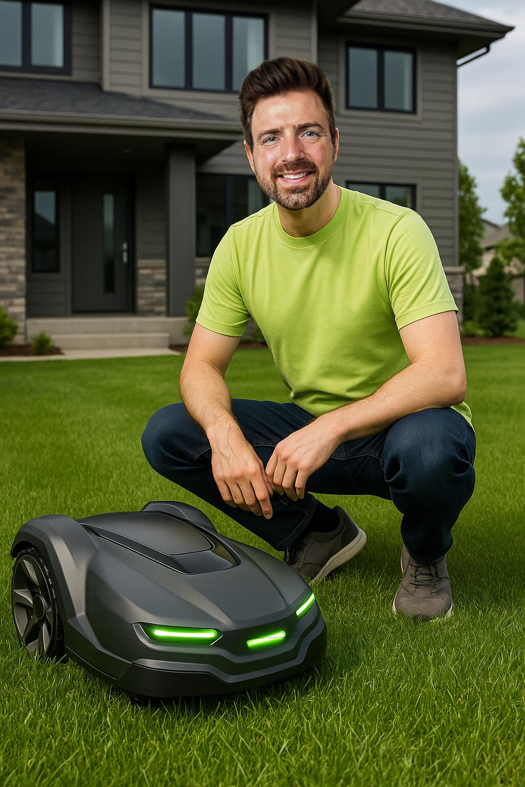 Forest Lake homeowner with robot mower